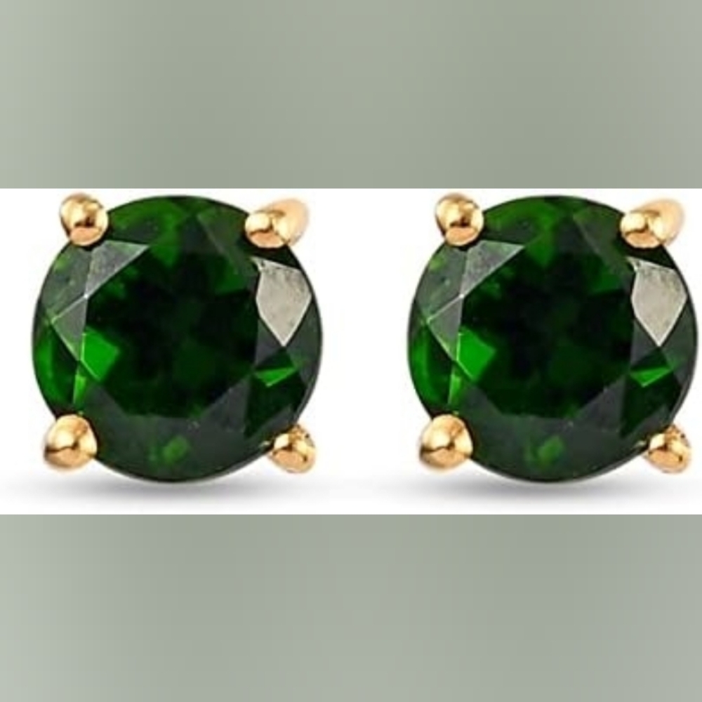 Banana Republic Pop Of Joy Earrings Studs Synthetic Emerald SIGNED VTG Large